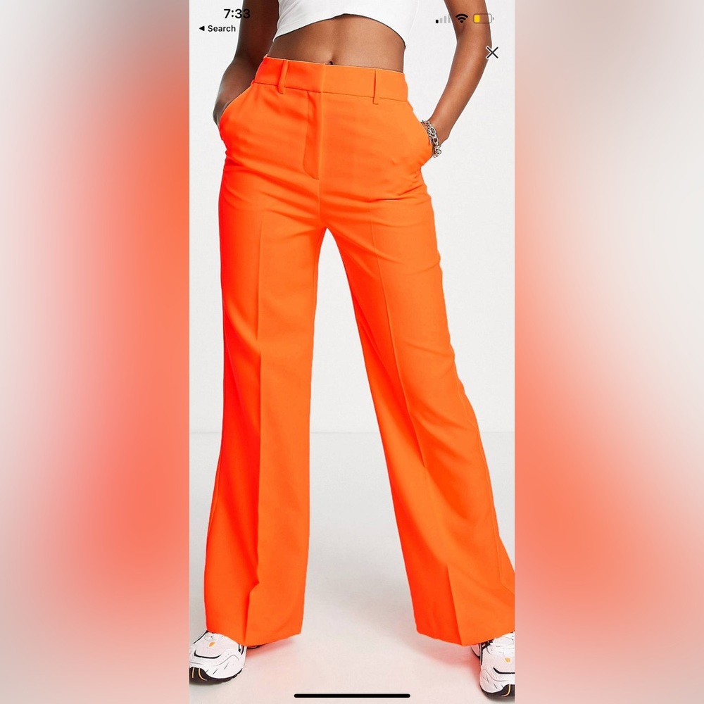 Orange wide leg pants